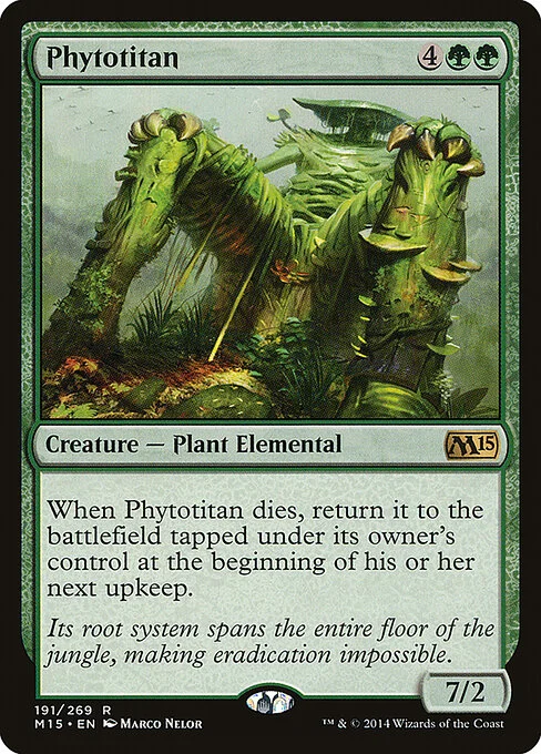 Phytotitan, carta Magic di tipo Creature — Plant Elemental illustrata da Marco Nelor
