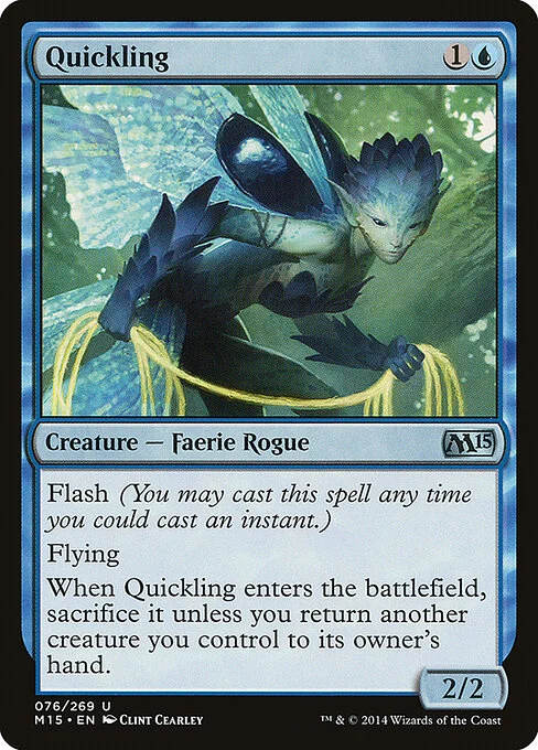 Quickling, carta Magic di tipo Creature — Faerie Rogue illustrata da Clint Cearley