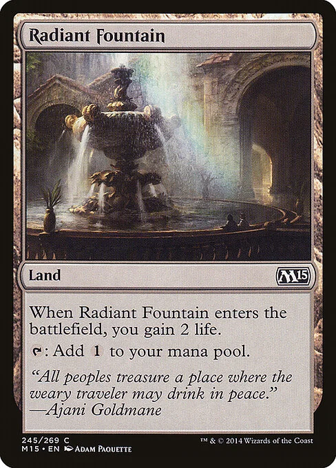 Radiant Fountain, carta Magic di tipo Land illustrata da Adam Paquette