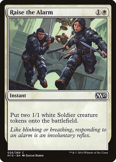 Raise the Alarm, carta Magic di tipo Instant illustrata da Zoltan Boros