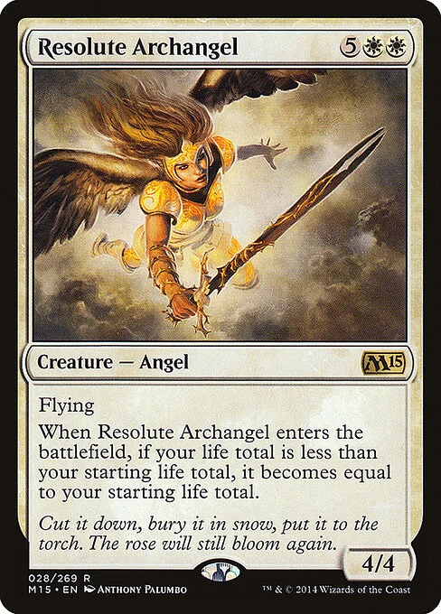 Resolute Archangel, carta Magic di tipo Creature — Angel illustrata da Anthony Palumbo