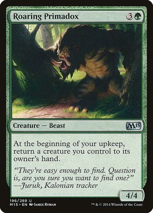 Roaring Primadox, carta Magic di tipo Creature — Beast illustrata da James Ryman
