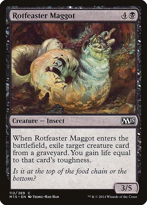 Rotfeaster Maggot, carta Magic di tipo Creature — Insect illustrata da Yeong-Hao Han