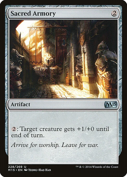 Sacred Armory, carta Magic di tipo Artifact illustrata da Yeong-Hao Han