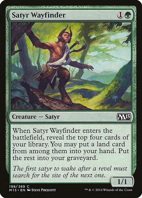 Satyr Wayfinder, carta Magic di tipo Creature — Satyr illustrata da Steve Prescott