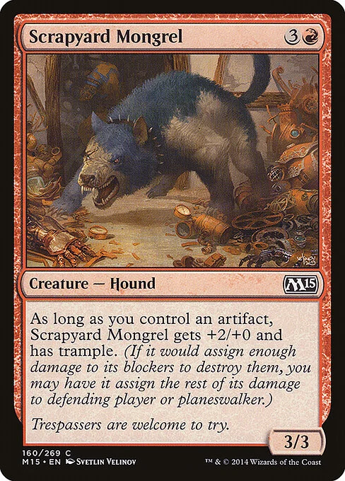 Scrapyard Mongrel, carta Magic di tipo Creature — Dog illustrata da Svetlin Velinov