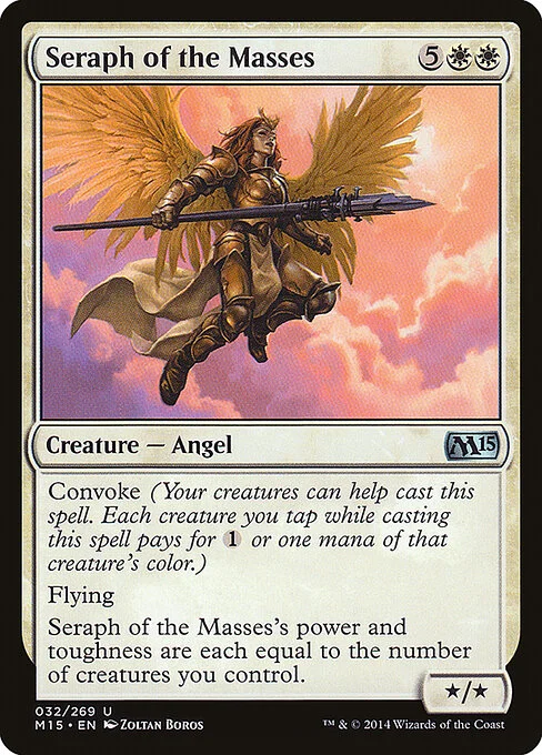 Seraph of the Masses, carta Magic di tipo Creature — Angel illustrata da Zoltan Boros