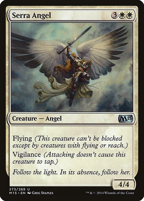 Serra Angel, carta Magic di tipo Creature — Angel illustrata da Greg Staples