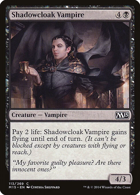 Shadowcloak Vampire, carta Magic di tipo Creature — Vampire illustrata da Cynthia Sheppard