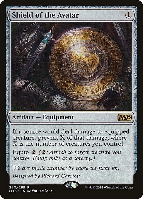 Shield of the Avatar, carta Magic di tipo Artifact — Equipment illustrata da Volkan Baǵa