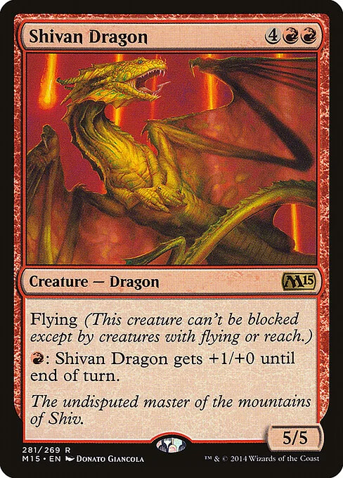 Shivan Dragon, carta Magic di tipo Creature — Dragon illustrata da Donato Giancola