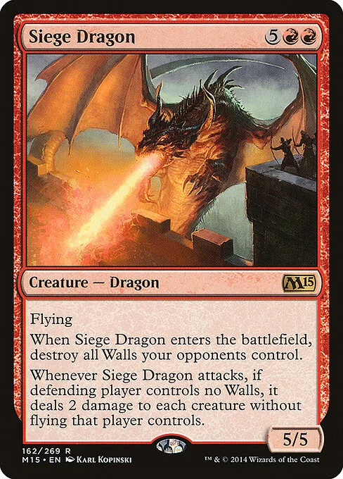 Siege Dragon, carta Magic di tipo Creature — Dragon illustrata da Karl Kopinski