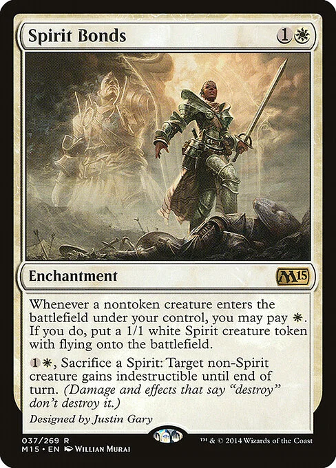 Spirit Bonds, carta Magic di tipo Enchantment illustrata da Willian Murai