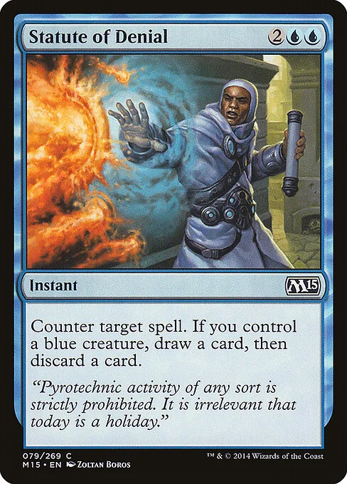 Statute of Denial, carta Magic di tipo Instant illustrata da Zoltan Boros