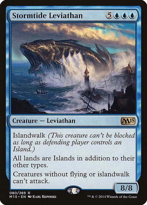 Stormtide Leviathan, carta Magic di tipo Creature — Leviathan illustrata da Karl Kopinski