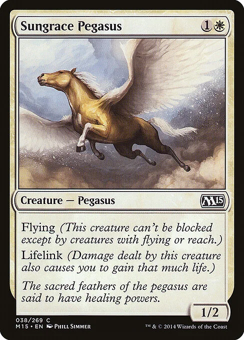 Sungrace Pegasus, carta Magic di tipo Creature — Pegasus illustrata da Phill Simmer