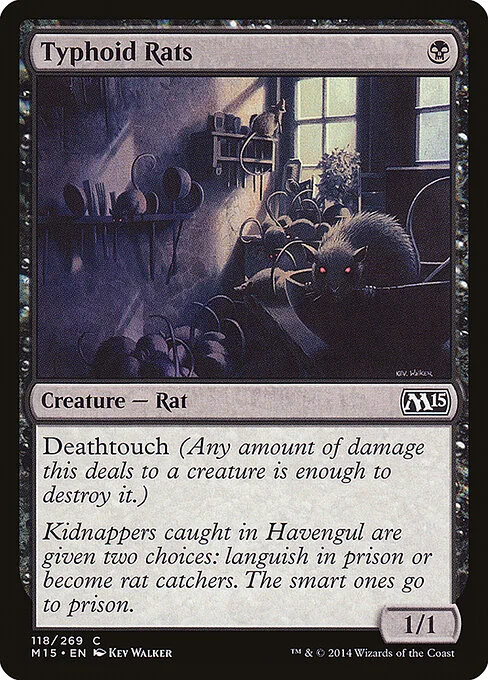 Typhoid Rats, carta Magic di tipo Creature — Rat illustrata da Kev Walker