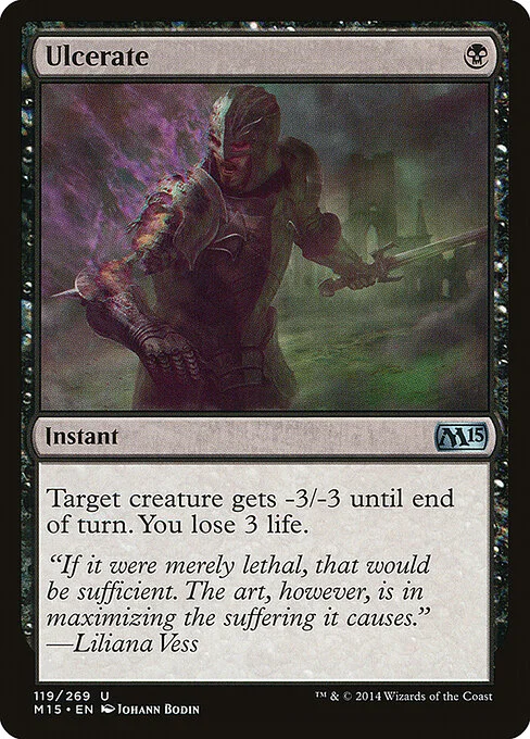 Ulcerate, carta Magic di tipo Instant illustrata da Johann Bodin