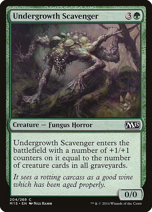 Undergrowth Scavenger, carta Magic di tipo Creature — Fungus Horror illustrata da Nils Hamm