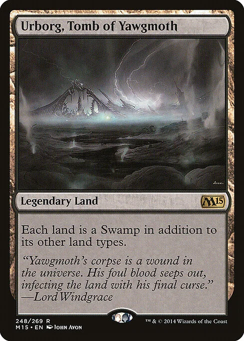 Urborg, Tomb of Yawgmoth, carta Magic di tipo Legendary Land illustrata da John Avon