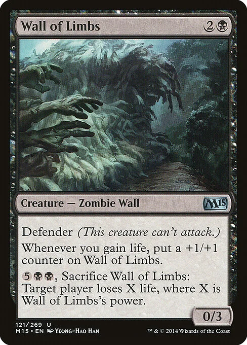 Wall of Limbs, carta Magic di tipo Creature — Zombie Wall illustrata da Yeong-Hao Han
