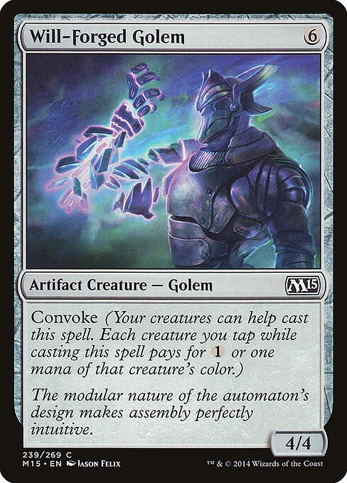 Will-Forged Golem, carta Magic di tipo Artifact Creature — Golem illustrata da Jason Felix