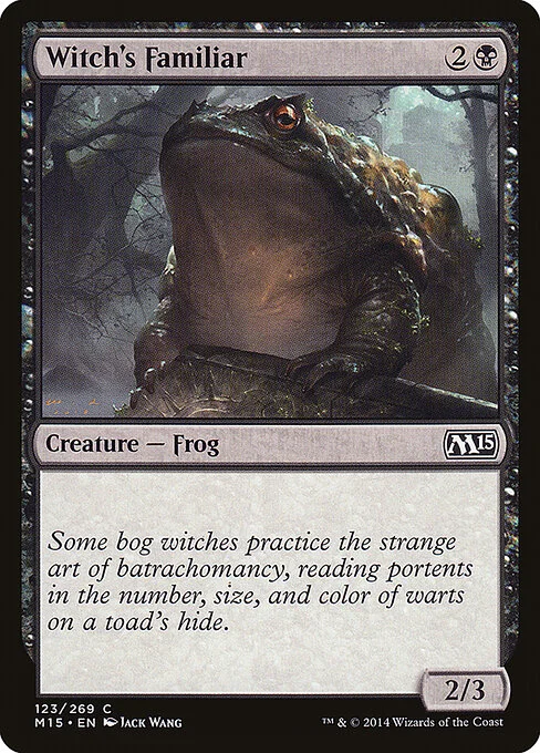 Witch's Familiar, carta Magic di tipo Creature — Frog illustrata da Jack Wang
