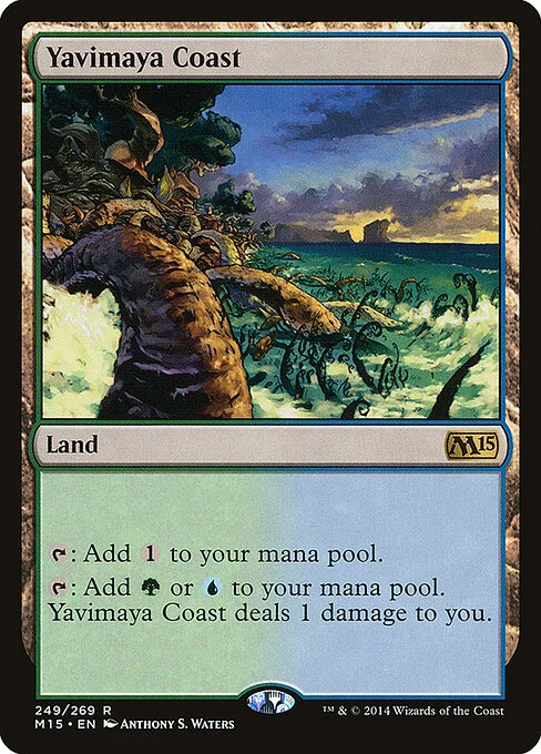 Yavimaya Coast, carta Magic di tipo Land illustrata da Anthony S. Waters