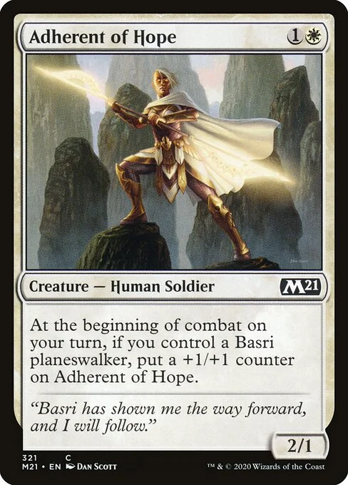 Adherent of Hope, carta Magic di tipo Creature — Human Soldier illustrata da Dan Murayama Scott