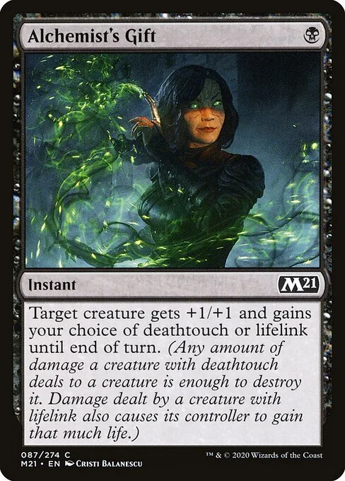Alchemist's Gift, carta Magic di tipo Instant illustrata da Cristi Balanescu