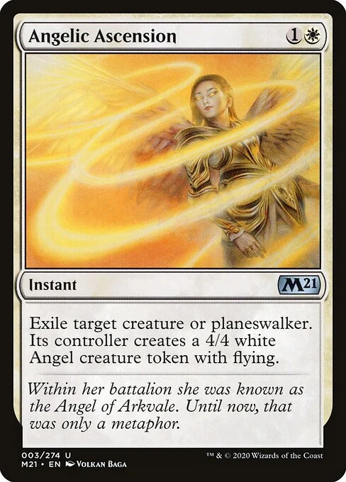 Angelic Ascension, carta Magic di tipo Instant illustrata da Volkan Baǵa