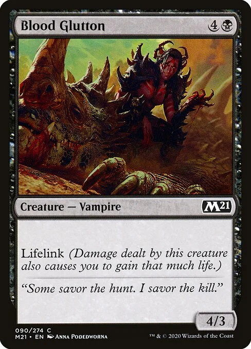 Blood Glutton, carta Magic di tipo Creature — Vampire illustrata da Anna Podedworna