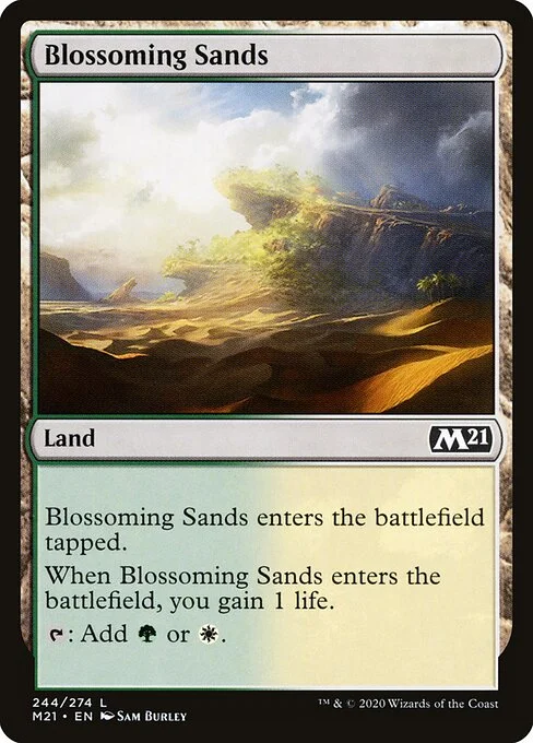 Blossoming Sands, carta Magic di tipo Land illustrata da Sam Burley