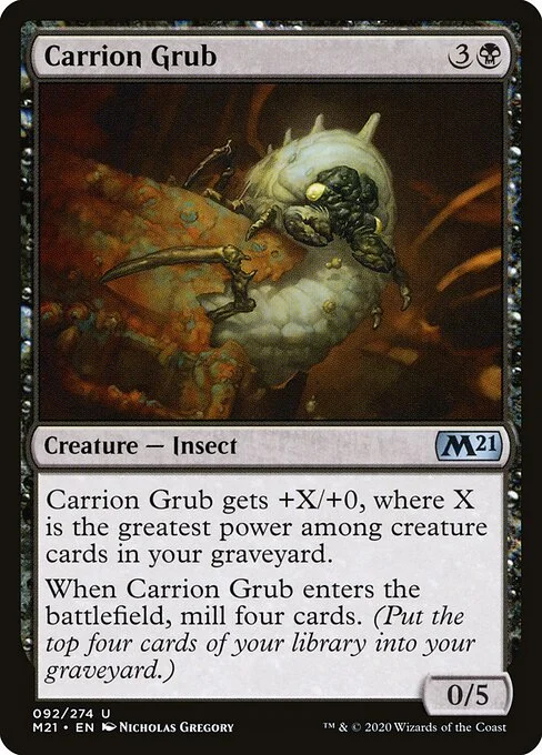 Carrion Grub, carta Magic di tipo Creature — Insect illustrata da Nicholas Gregory