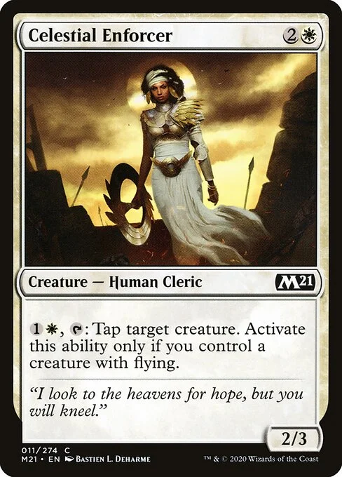 Celestial Enforcer, carta Magic di tipo Creature — Human Cleric illustrata da Bastien L. Deharme