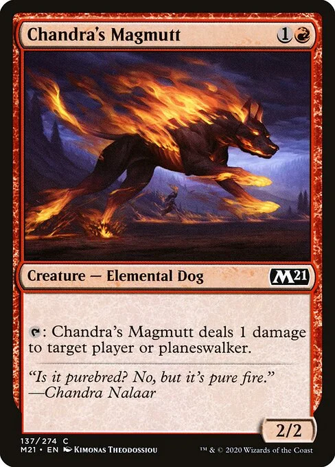 Chandra's Magmutt, carta Magic di tipo Creature — Elemental Dog illustrata da Kimonas Theodossiou