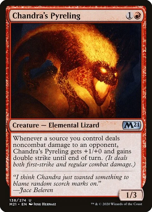 Chandra's Pyreling, carta Magic di tipo Creature — Elemental Lizard illustrata da Josu Hernaiz