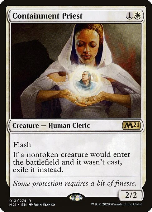 Containment Priest, carta Magic di tipo Creature — Human Cleric illustrata da John Stanko