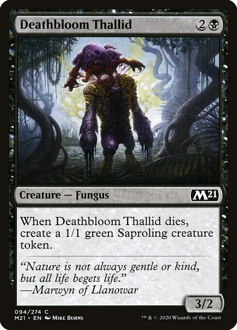Deathbloom Thallid, carta Magic di tipo Creature — Fungus illustrata da Mike Burns