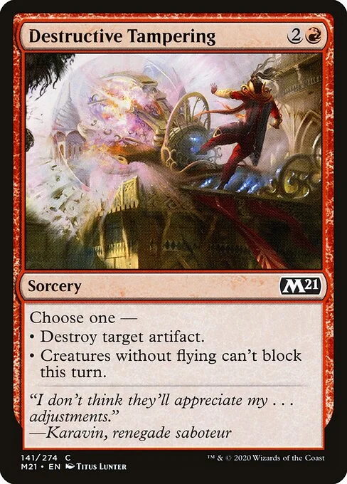 Destructive Tampering, carta Magic di tipo Sorcery illustrata da Titus Lunter