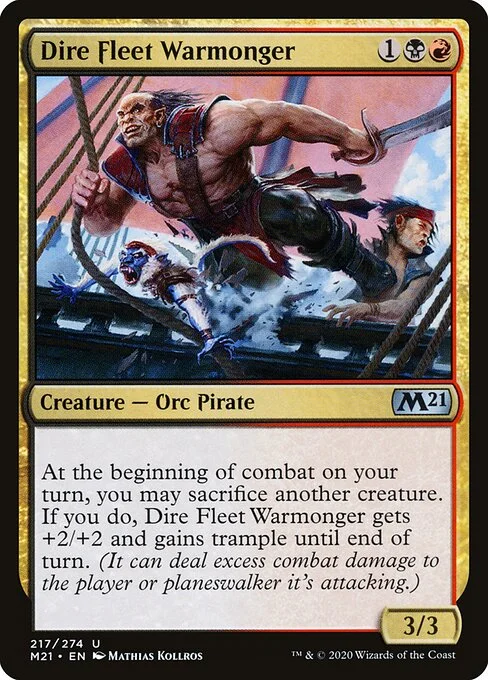 Dire Fleet Warmonger, carta Magic di tipo Creature — Orc Pirate illustrata da Mathias Kollros