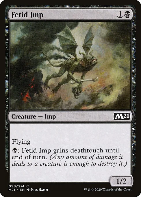 Fetid Imp, carta Magic di tipo Creature — Imp illustrata da Nils Hamm