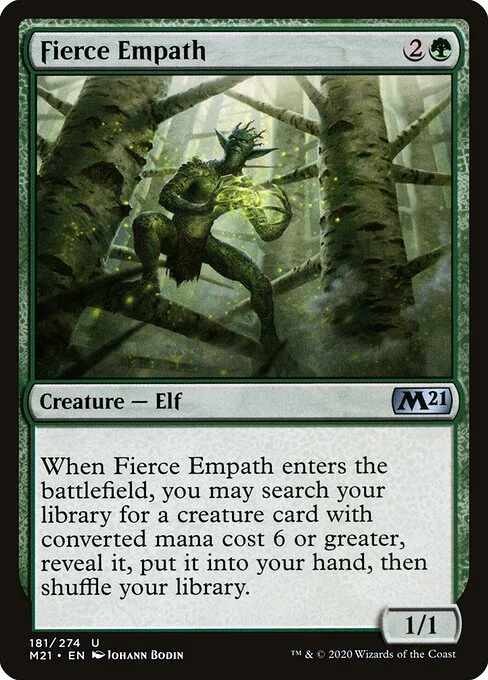 Fierce Empath, carta Magic di tipo Creature — Elf illustrata da Johann Bodin