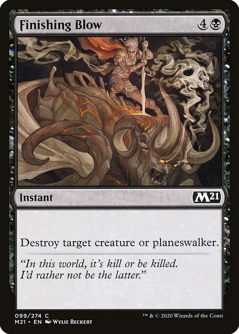 Finishing Blow, carta Magic di tipo Instant illustrata da Wylie Beckert