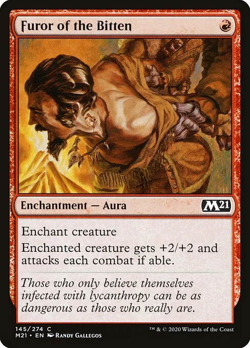 Furor of the Bitten, carta Magic di tipo Enchantment — Aura illustrata da Randy Gallegos