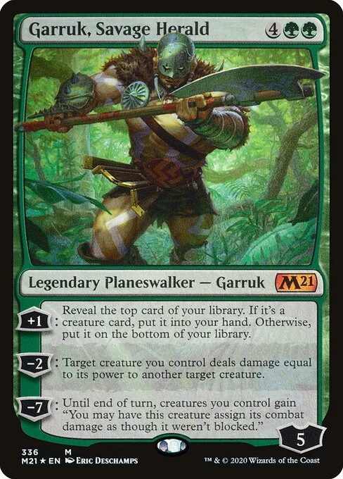 Garruk, Savage Herald, carta Magic di tipo Legendary Planeswalker — Garruk illustrata da Eric Deschamps
