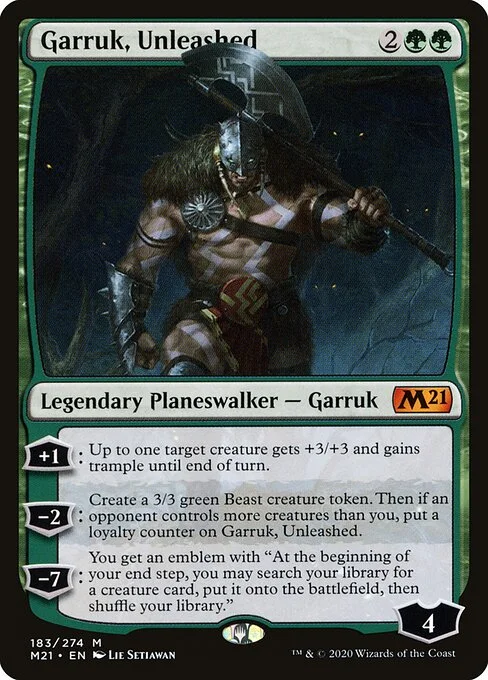 Garruk, Unleashed, carta Magic di tipo Legendary Planeswalker — Garruk illustrata da Lie Setiawan