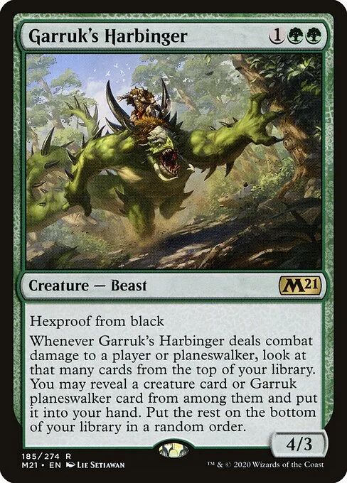 Garruk's Harbinger, carta Magic di tipo Creature — Beast illustrata da Lie Setiawan