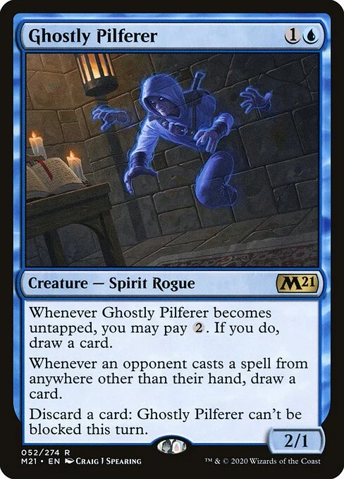 Ghostly Pilferer, carta Magic di tipo Creature — Spirit Rogue illustrata da Craig J Spearing
