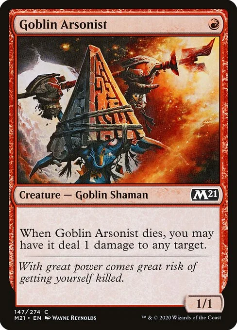 Goblin Arsonist, carta Magic di tipo Creature — Goblin Shaman illustrata da Wayne Reynolds